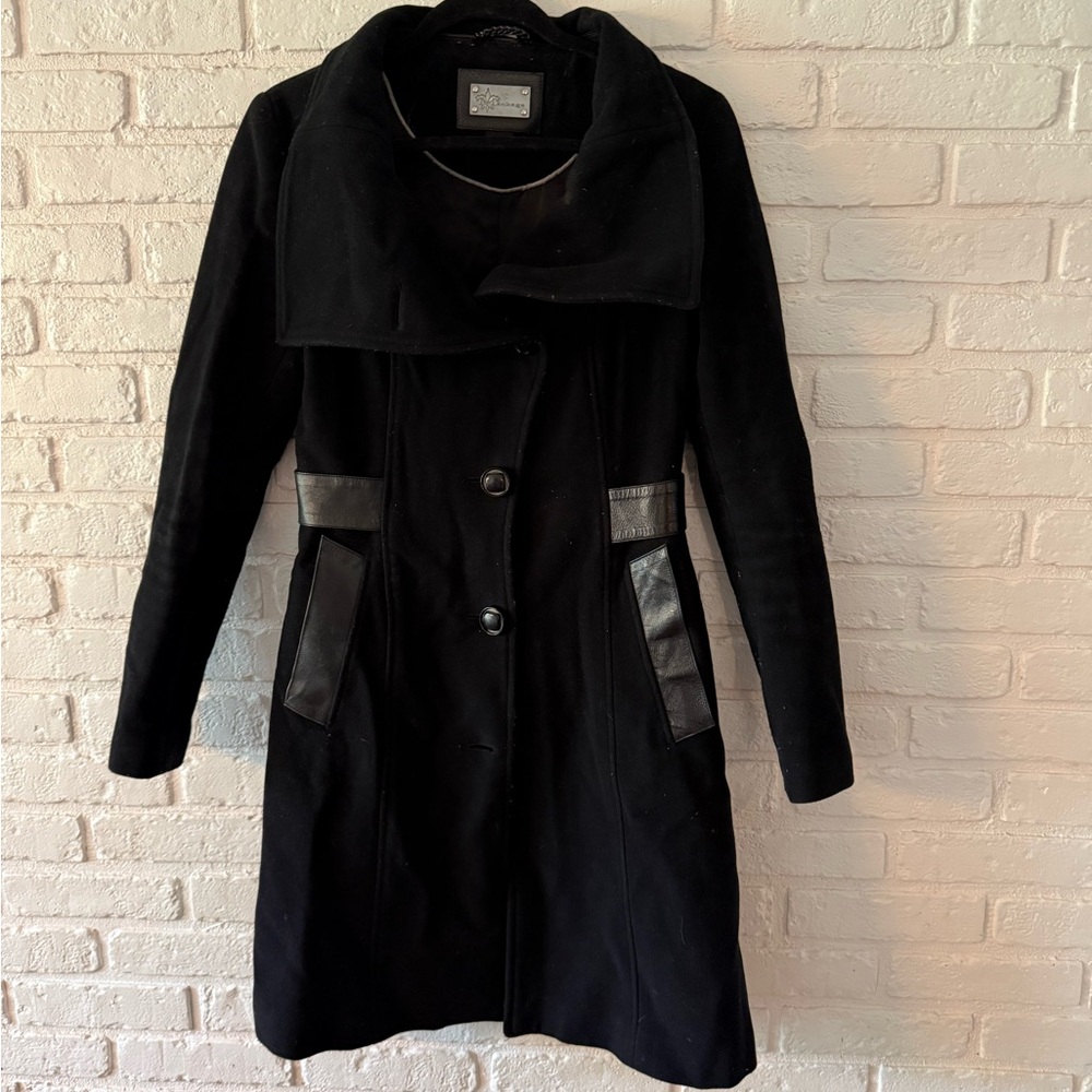 Mackage Black Trench Coat Elegant Tailored Design